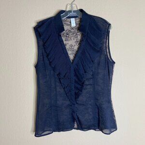 gianni versace sheer sleeveless blouse